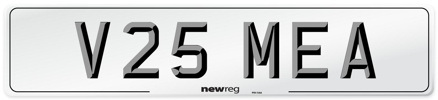 V25 MEA Number Plate from New Reg